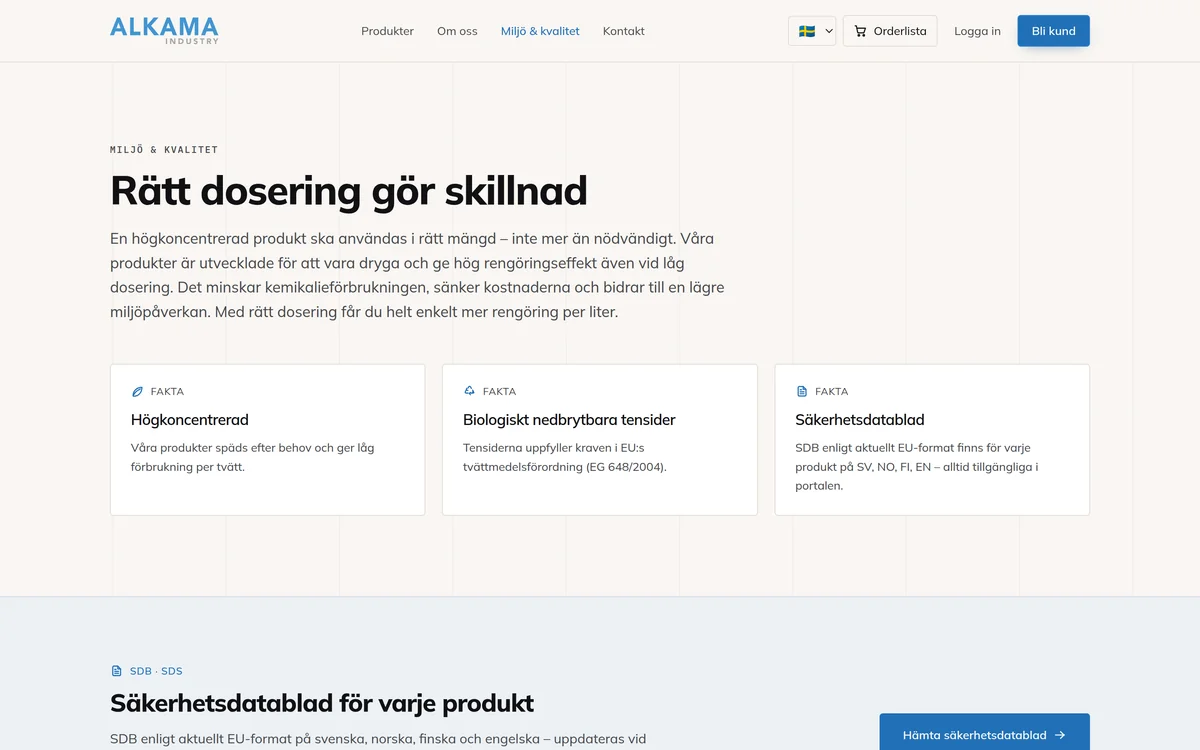 Environment, quality, and safety data sheets